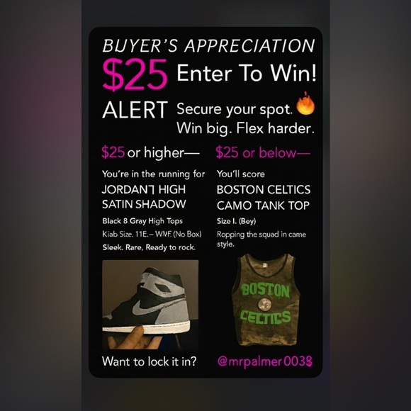 Buyers appreciation $25 get you an entry into win the Every $25 is a entry - Picture 1 of 10